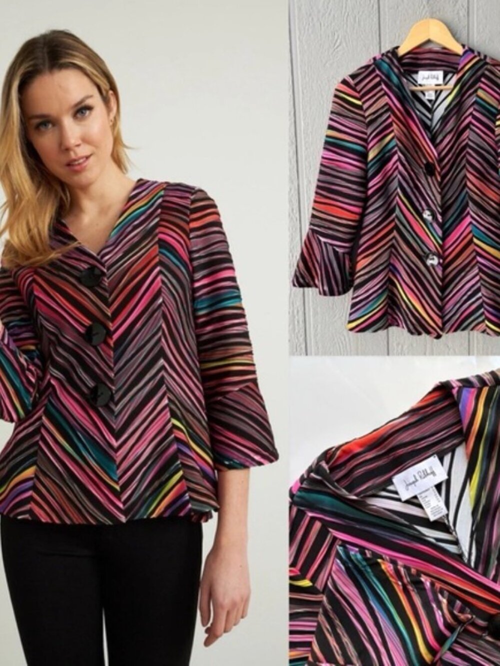 Joseph Ribkoff striped colour jacket - Picture 2 of 6